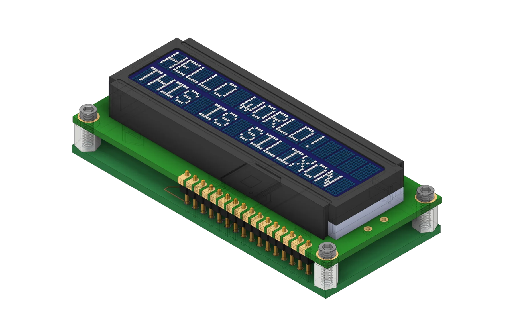 3D render of the plant monitor circuit board